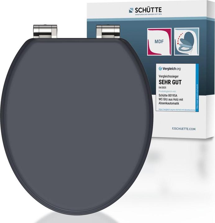 Produktbild Schütte WC Sitz Holz MDF WC-Sitz SPIRIT ANTHRAZIT Absenkautomatik 80104 Anthrazit