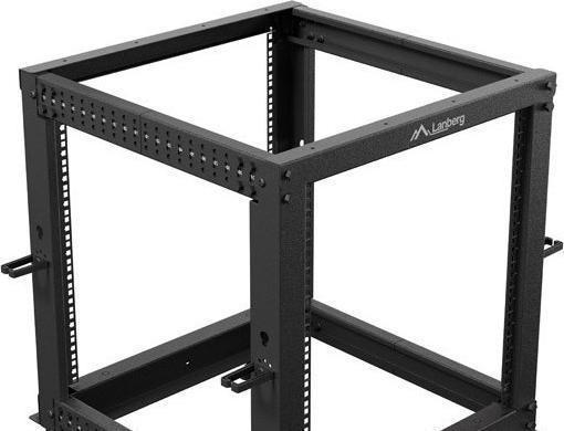Produktbild Lanberg OPEN RACK 19 12U 600X600-1100 REGULOWANY CZARNY (10.86 HE, 19 Zoll Rack)