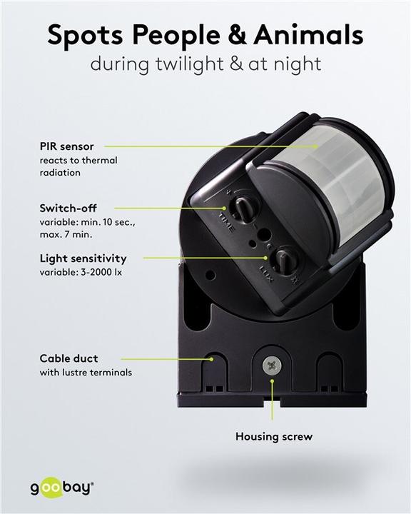Image du produit Goobay Détecteur de mouvement PIR (12 m)