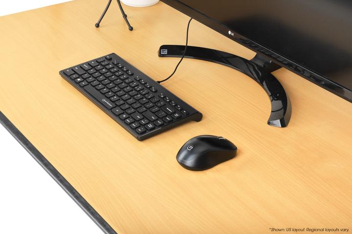 Produktbild Manhattan Slim USB Mini-Tastatur 1.5m Kabel schwarz (DE, Kabelgebunden)