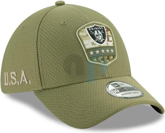 New Era 39Thirty NFL Salute to Service Oakland Raiders Cap (54, 55, 56, 57)