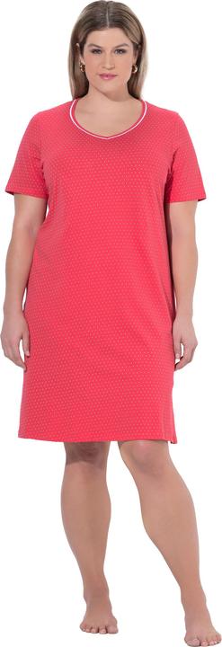 Actual product image Ulla Popken 2 Pack Short Sleeve Nightshirts - Dot, Solid (46)