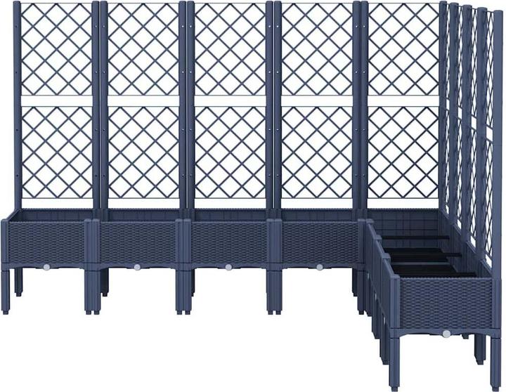 Image du produit vidaXL Bac à plantes avec treillis PP