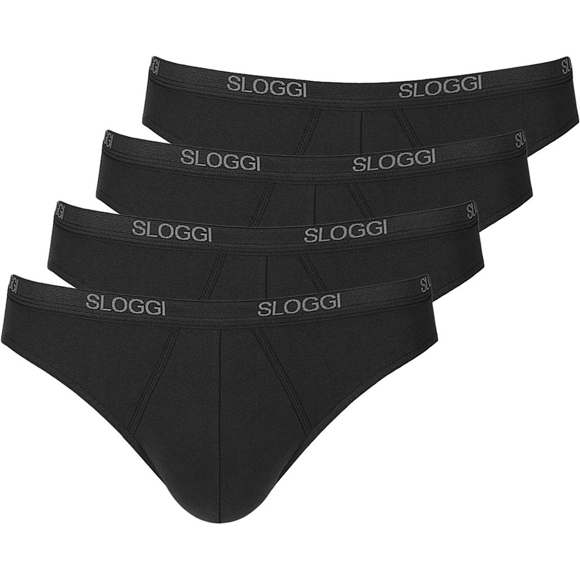 Sloggi, Herren, Unterhosen, 4er Pack Basic Mini-Slip, Schwarz, (M, 4er Pack)