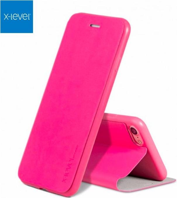 Produktbild X-Level Samsung Galaxy S8 Plus - FIBColor Flip Etui, Kunstleder, 360° Rundumschutz, Pink (Samsung Galaxy S8+)