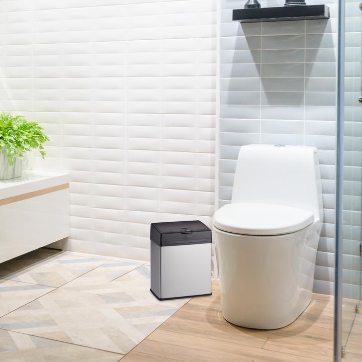 Actual product image Relaxdays Bathroom Bin, Push Function (3 l)