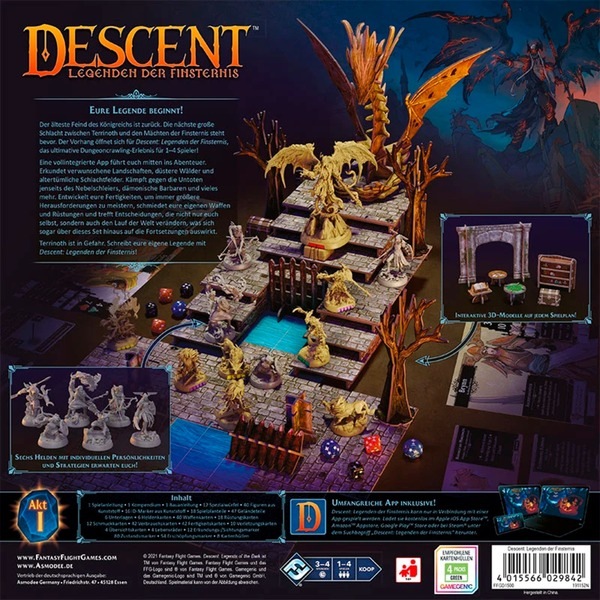 Actual product image FFG FFGD1500 - Descent Legenden der Finsternis, Board game, 1-4 players, ages 14+ (DE edition) (German)