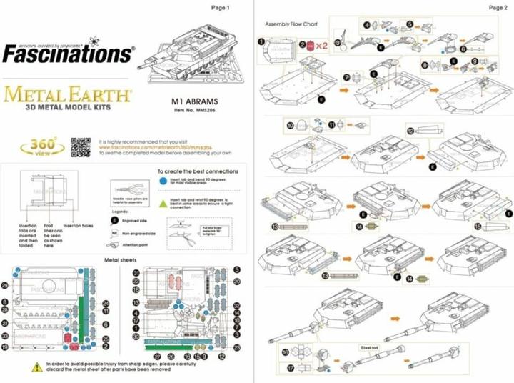 Actual product image Metal Earth M1 Abrams tank