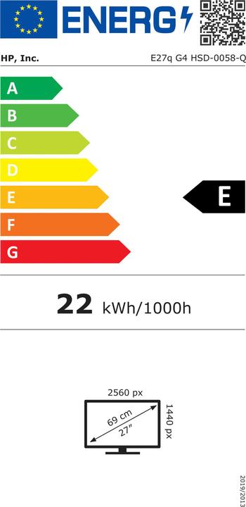 Energy Label Auctionline.ch HP E27Q G4 (27", 2560 x 1440 pixels)