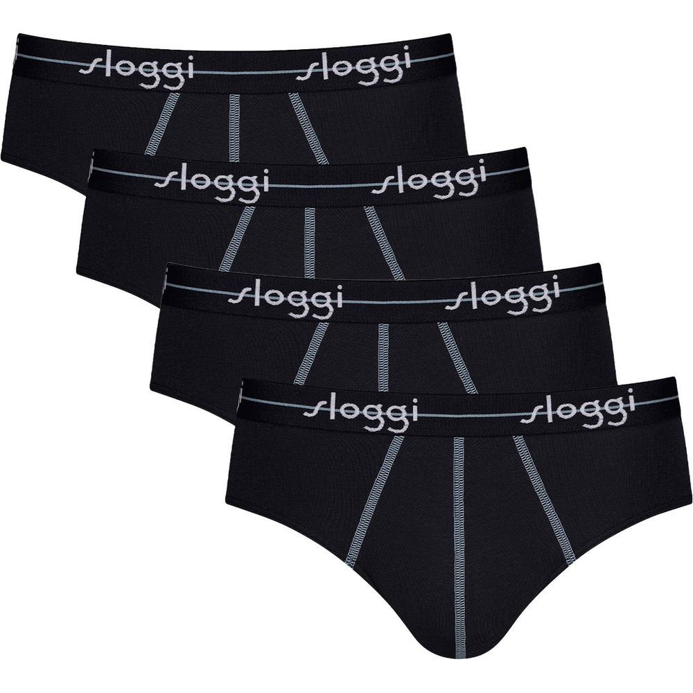 Sloggi, Herren, Unterhosen, 4er Pack Start Midi-Slip, Schwarz, (XXL, 4er Pack)