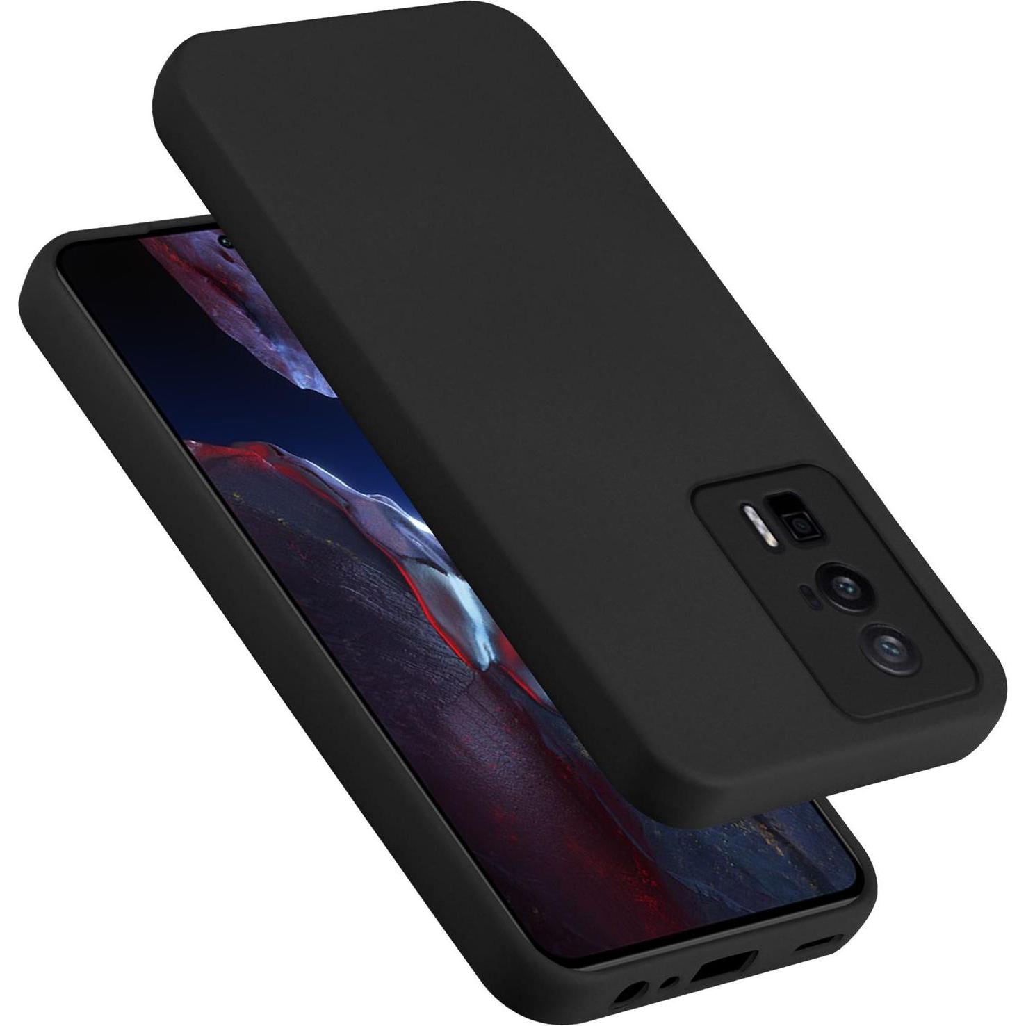 Cadorabo Hülle für Xiaomi Poco F5 Pro TPU im Liquid Schutz Design (Xiaomi Poco F5 Pro), Smartphone Hülle, Schwarz