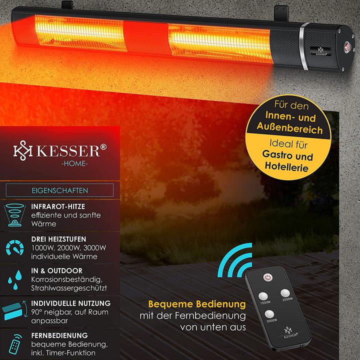 Produktbild Kesser Infrarot Heizstrahler 3000W Schwarz