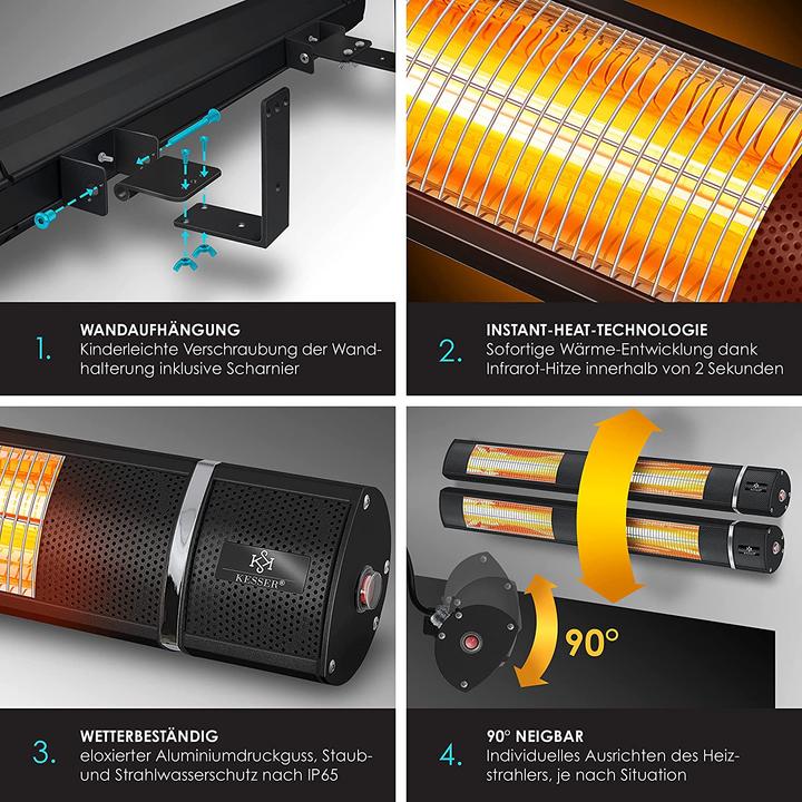 Produktbild Kesser Infrarot Heizstrahler 3000W Schwarz