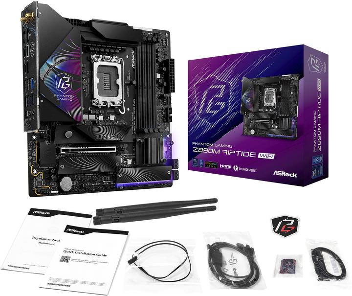 Productafbeelding AsRock Z890M Riptide WiFi Intel DDR5 S1851 MATX (LGA 1851, Intel Z890, mATX)