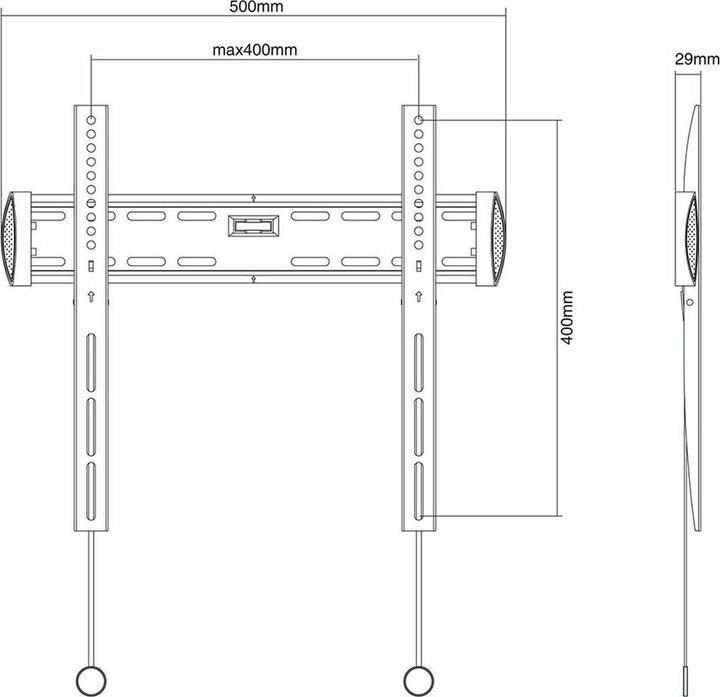 Produktbild Neomounts Wandhalterung NM-W340BLACK Schwarz (Wand, 45 kg, 32" - 50")