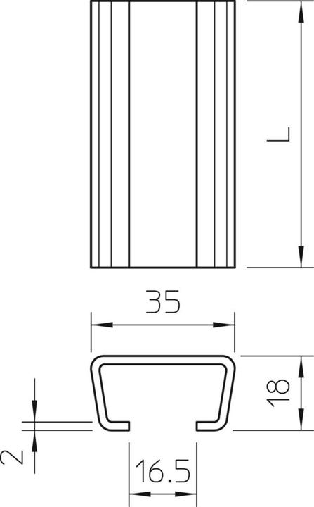 Produktbild OBO Bettermann Profilschiene ungelocht, Schlitzweite 1112120 (200 cm)