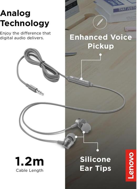 Actual product image Lenovo 110 Analogue in-ear headphones (Cable)