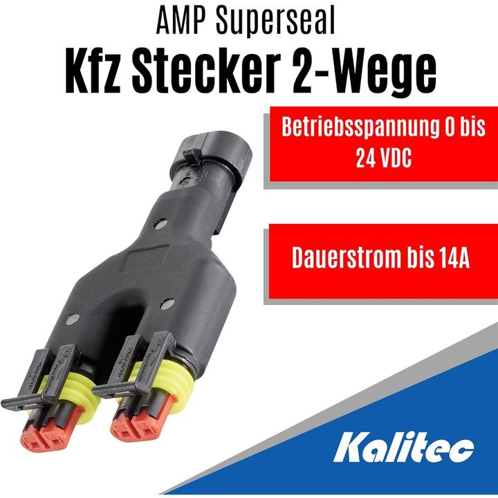 Image du produit Kalitec SuperSeal 2 pôles répartiteur en Y 1,5 mm I connecteur automobile 2 voies I étanche à la poussière