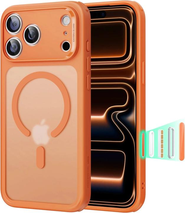 ESR Classic Hybrid Magnetic Case (Camera Control), for iPhone 17 Pro, Frosted Orange (Apple iPhone 17 Pro)