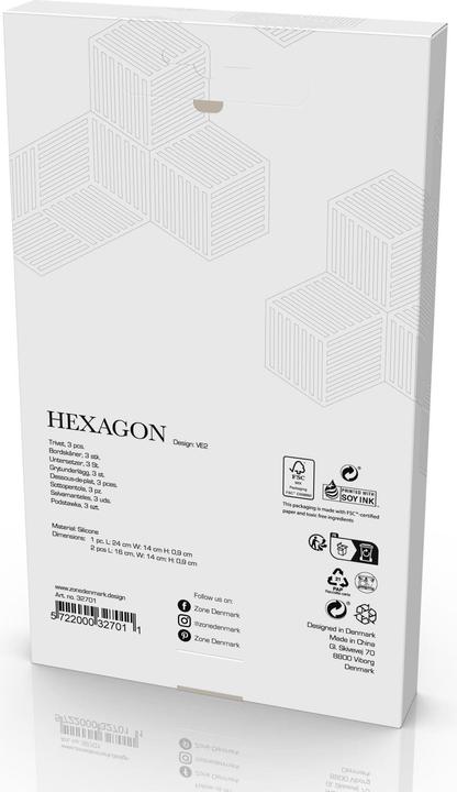 Produktbild Zone Denmark Hexagon 3er Set Lupine (3 x, Pfannenuntersetzer)