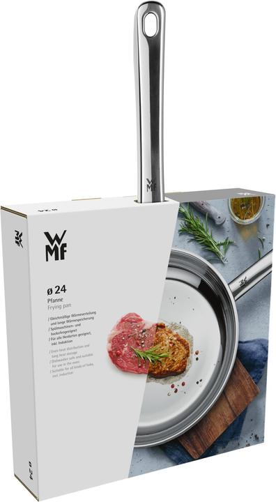 Actual product image WMF Stainless Steel Frying Pan 24cm Pan Induction Professional Uncoated (24 cm, Frying pan, Stainless steel)