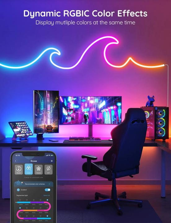 Actual product image Govee RGBIC Neon Rope Light (RGBIC, 200 cm, Outdoor)