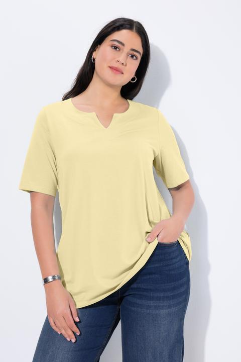 Actual product image Ulla Popken Essential Notch Neck Stretch Tee (54)