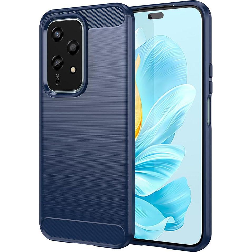 Techsuit - Carbon Silicone - Honor 200 Lite - Blue (Honor 200 Lite), Cover smartphone, Blu