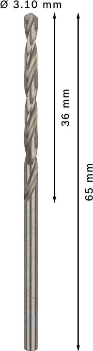 Immagine prodotto Bosch Professional Zubehör Trapano PRO Metal HSS-G, 3,1 x 36 x 65 mm (3,1 mm)