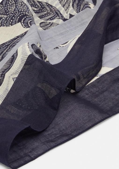 Image du produit Comma Tuch Floral gemusterter Loopschal aus Baumwolle