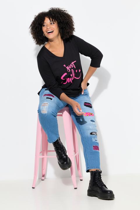 Actual product image Angel of Style Boyfriend-Jeans, destroyed mit Prints, 5-Pocket (46)