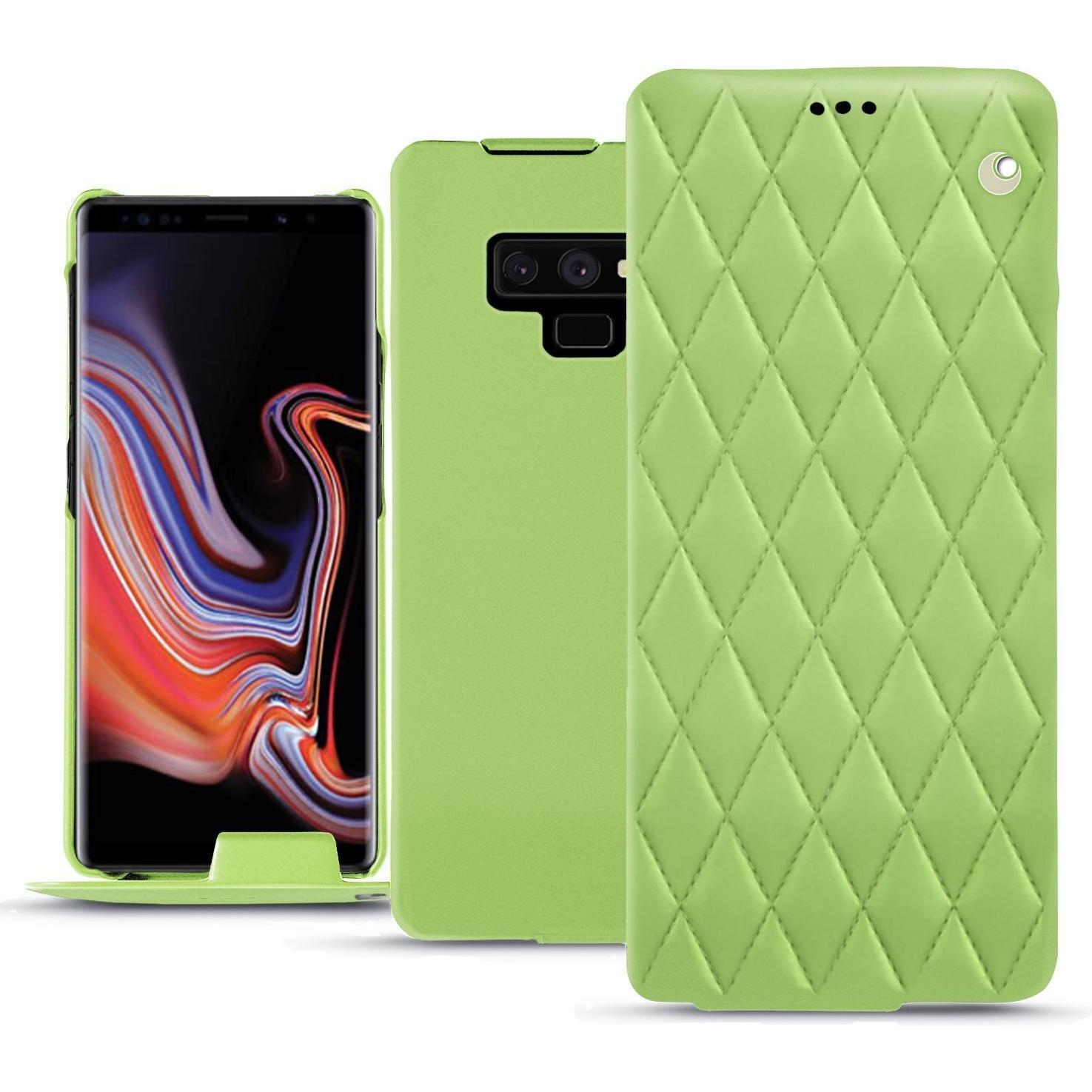 Noreve Lederschutzhülle vertikal (Samsung Galaxy Note 9), Smartphone Hülle, Grün