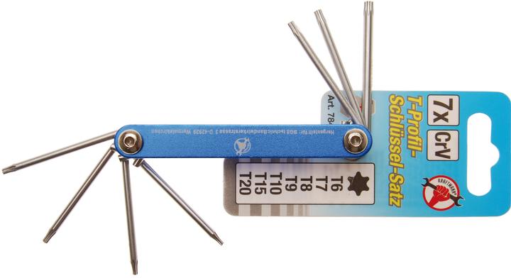 Image du produit BGS Jeu de clés repliables profil en T (pour Torx) T6 - T20 7 pièces