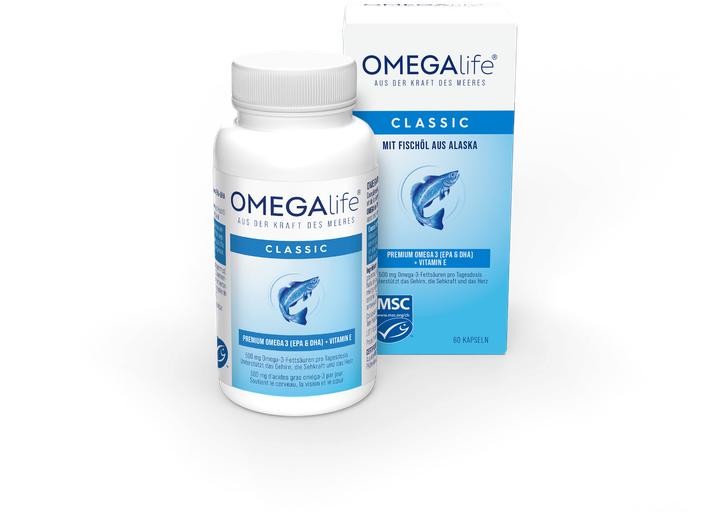 Produktbild Omega-Life Classic Kaps 500 mg Ds 60 (60 Stück, Kapseln, 128 g)