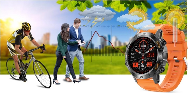 Produktbild Gravity SMARTWATCH MĘSKI GT9-4 - WYKONYWANIE POŁĄCZEŃ, CIŚNIENIOMIERZ (sg021d)