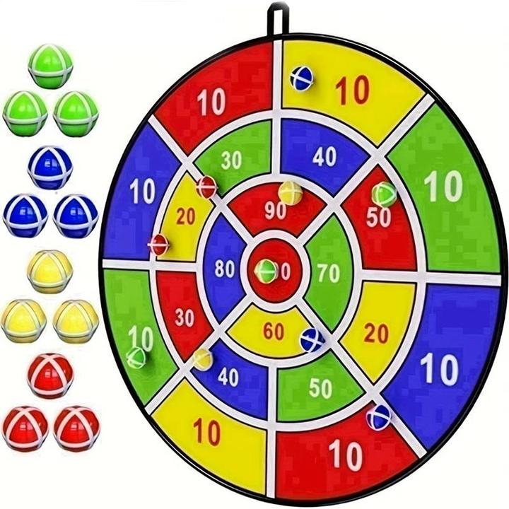 PhoneLook Zielscheibe für Wurfspiel Ball-Dart mit klebrigen Bällen in zufälliger Farbe für drinnen und drausse