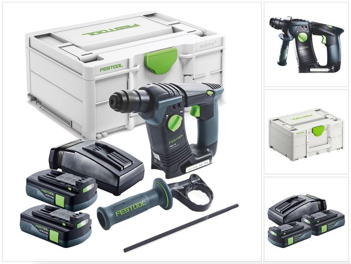 Image du produit Festool BHC 18-Basic marteau perforateur sans fil 18 V 1.8 J SDS Plus Brushless + 2x batterie 3.0