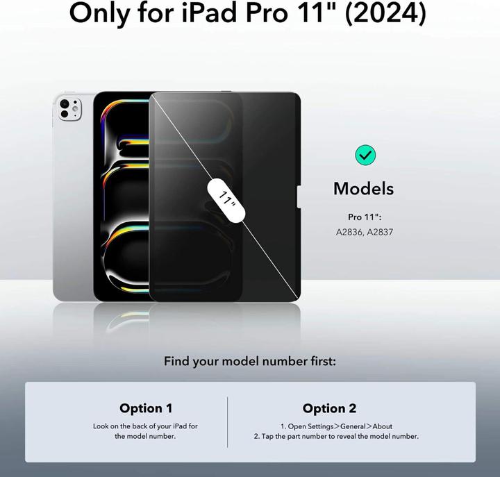 Actual product image ESR Magnetic (removable) privacy screen protector (1 Piece, iPad Air 11 2024 (M2))