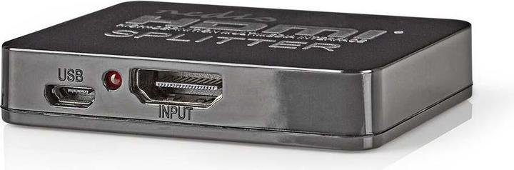 Actual product image Nedis HDMI T Splitter 2-Port Port(s) HDMIT Input 2X HDMIT Output 4K@30Hz 2.25 Gbps ABS / PVC Black