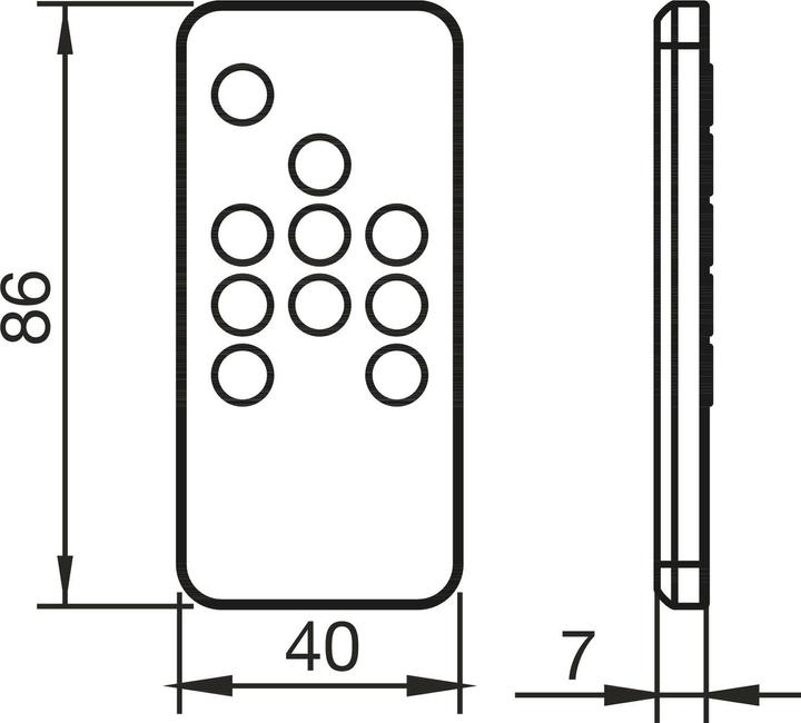 Produktbild Furnika Funkfernbedienung Mini RGB inkl. Empfänger, 12 VDC max. 24 W (8.60 cm)