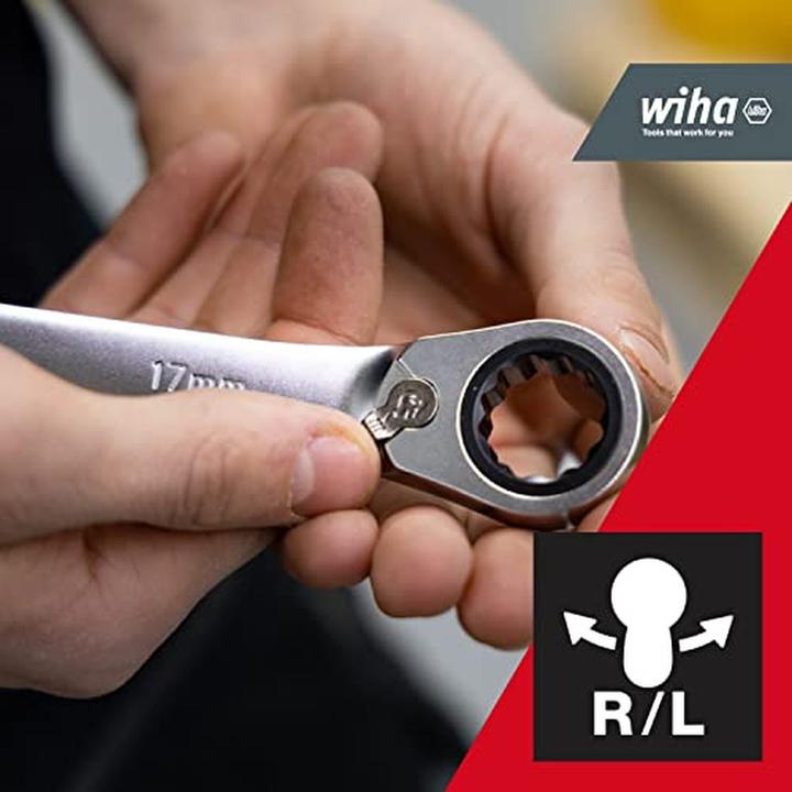 Actual product image Wiha Ringratschen-Gabelschlüssel Set (19 mm, 12 mm, 14 mm, 16 mm, 10 mm, 18 mm, 17 mm, 11 mm, 15 mm, 8 mm, 9 mm, 13 mm)