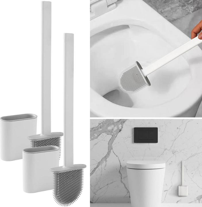 Casativo Scopino con setole in silicone incl. supporto per scopino, set da 2