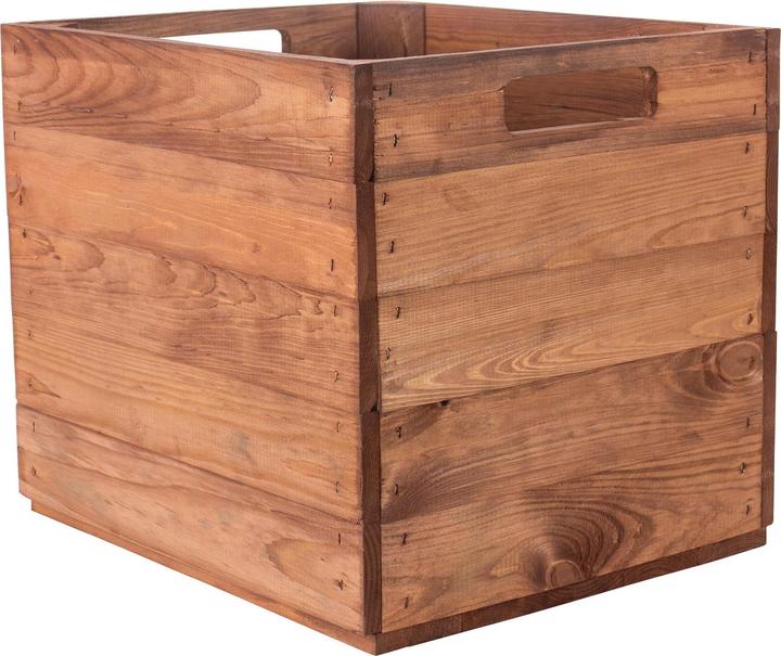 Holz Zollhaus Aufbewahrungskiste Vintage 33 x 38 cm, Braun, Materialtyp (33 cm)