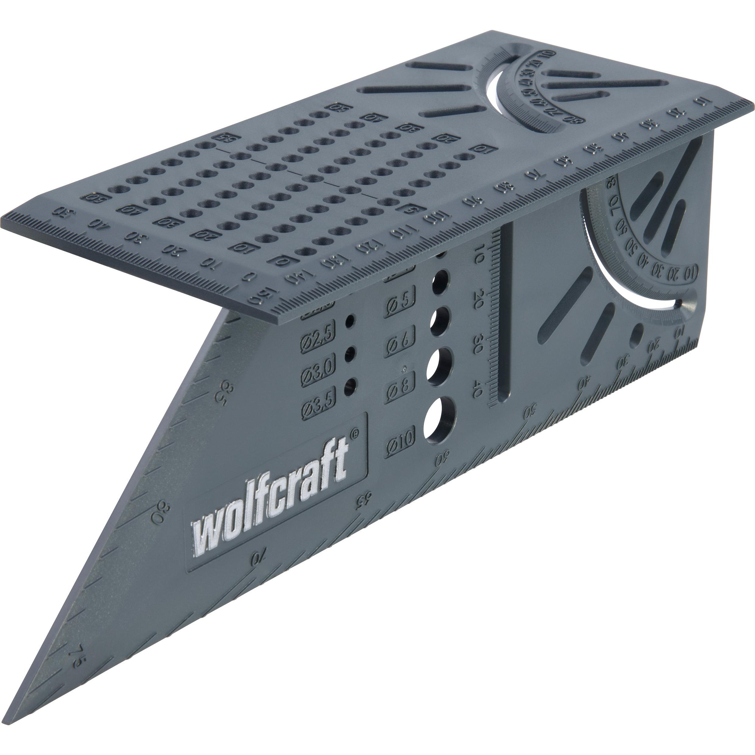 wolfcraft, Winkelmesser, 3D-Gehrungswinkel L 66 mm