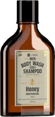 Image du produit Hiskin Hiskinmen Whisky 3-en-1 Nettoyant pour le corps et shampooing pour les cheveux et la barbe Miel (100 ml, Shampoing liquide)