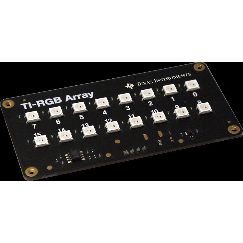 TI, Taschenrechner, Das TI-RGB Array verfügt über 16 programmierbare RGB LEDs. Die Verpackung enthält ein TI-RGB Array p