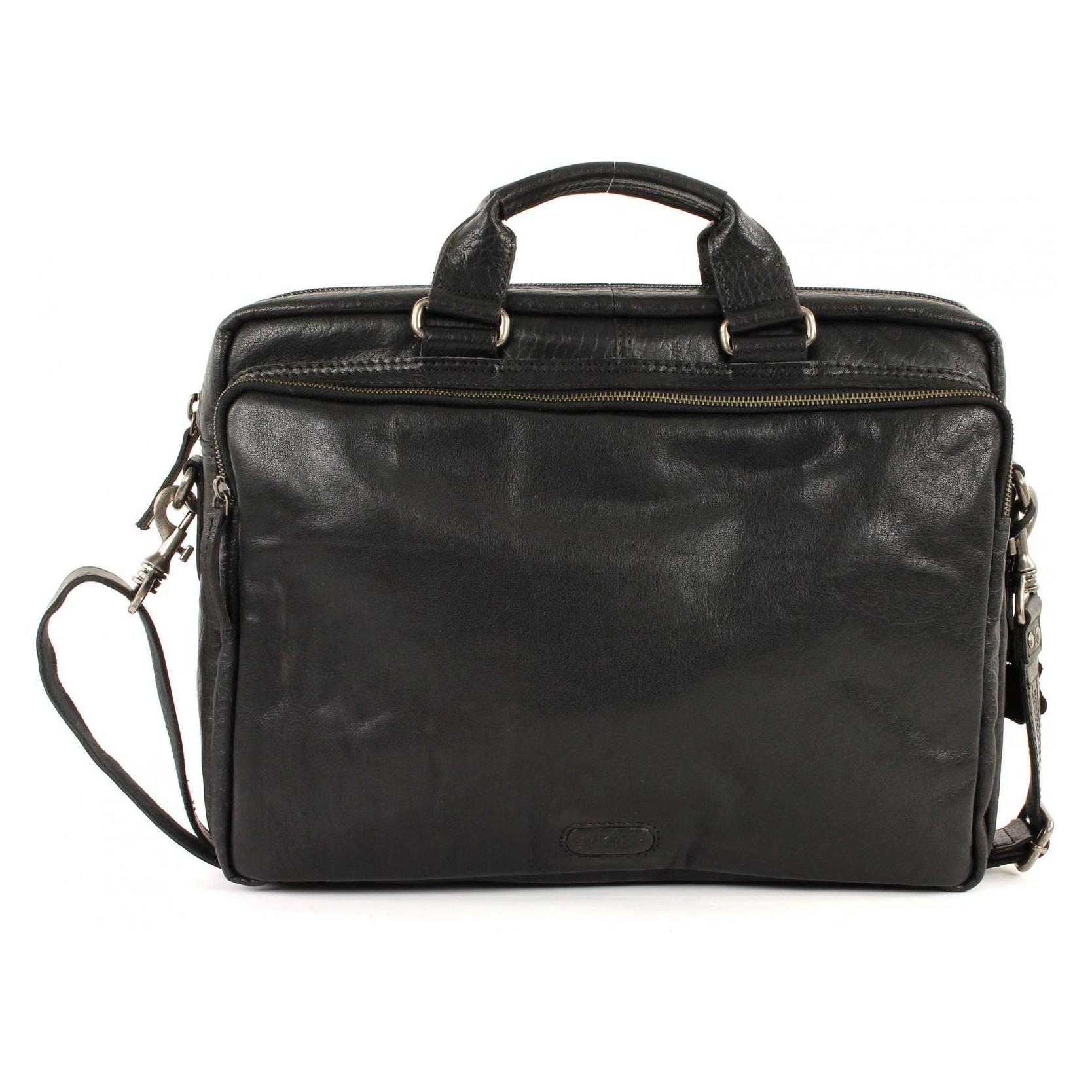 Spikes & Sparrow Bronco Aktentasche Leder 42 Cm Laptopfach (16"), Notebooktasche, Schwarz