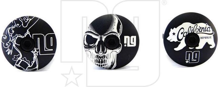 Image du produit NG Sports Embouts de guidon Road, à visser, aluminium, 18-21mm, Skull Edition, matte black