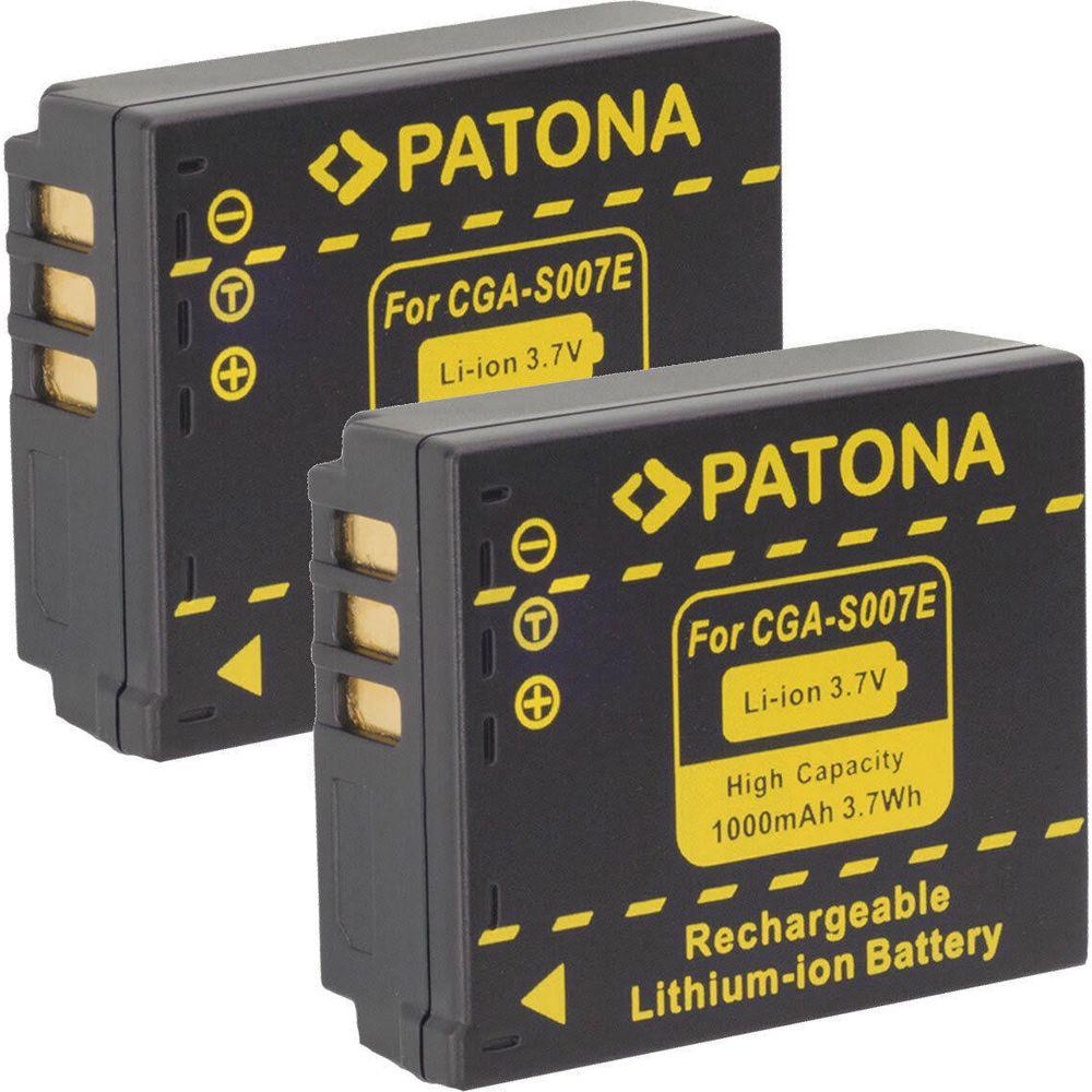 Patona Batteria CGA-S007 per Panasonic (Batteria della fotocamera), Alimentatore fotocamera, Nero