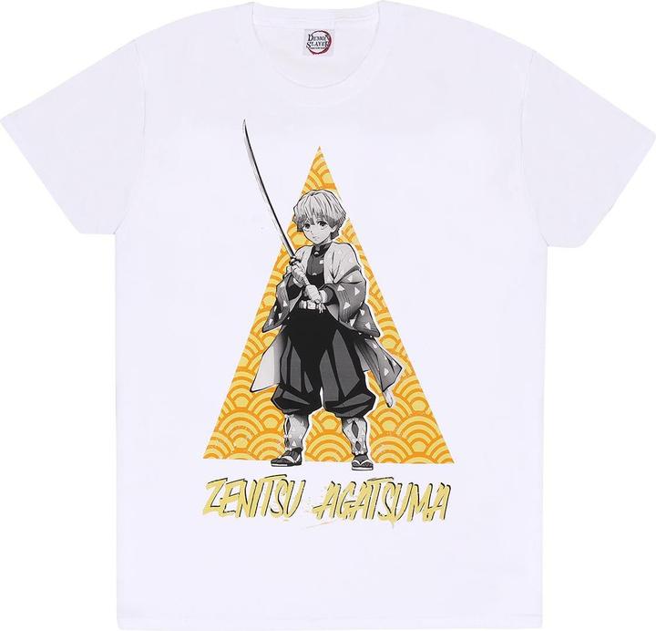 Actual product image Demon Slayer Unisex Adult Zenitsu Agatsuma Triangle T-Shirt (L)